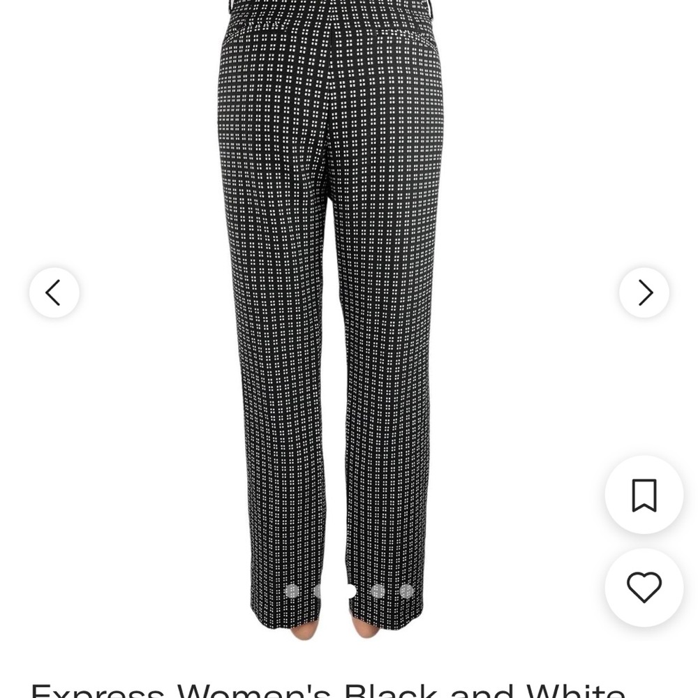 Express Women's Monochrome Columnist Patterned Trousers